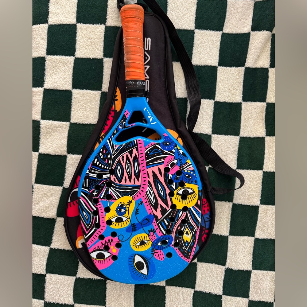 Beach Eye Blue Colorful Tennis Racket with Case Samsara Turquoise